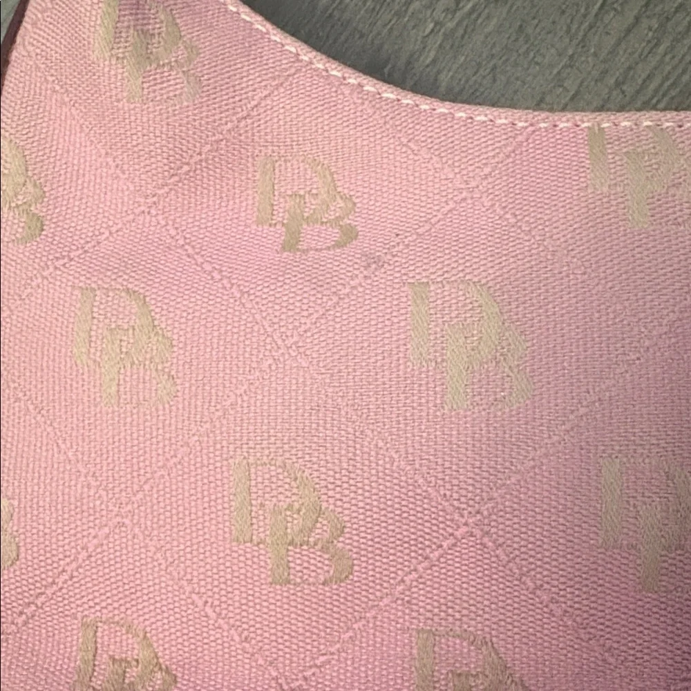 Dooney & Bourke Pink Monogram Mini Hobo Shoulder Bag Vintage Y2K